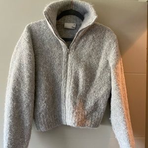 Aritzia mohair zip up sweater